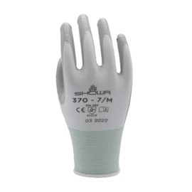 SHOWA Atlas 370W Nitrile Palm Coating Glove, White, Sizes S-XL, Sold by Pair (Medium)