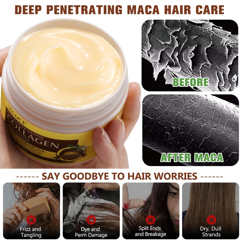 Collagen Hair Mask, for Dry Damaged Hair and Growth, Hydrating