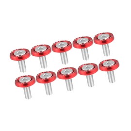REPAIROCK 10pcs Fender Washer Bumper Washer M6 Bolts Engine Bay Dress Up Kit Aluminum Red Auto Replacement Parts
