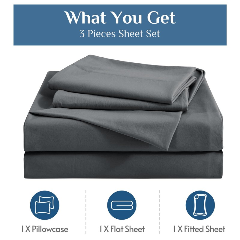 JOLLYVOGUE Twin Bed Sheet Set - 3 Piece Bed Sheets