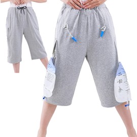 AUSTYLCO Urine Bag Holder Pants with Zippered Pockets,Incontinence Catheter Pants,Urine Bag Holder Trousers for Nephropathy Nephrostomy,Cystostomy,Eelderly