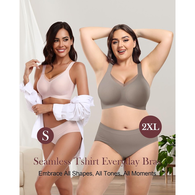 HORISUN Women's Without Underwire Bra, Comfort Seamless Push Up Bralette