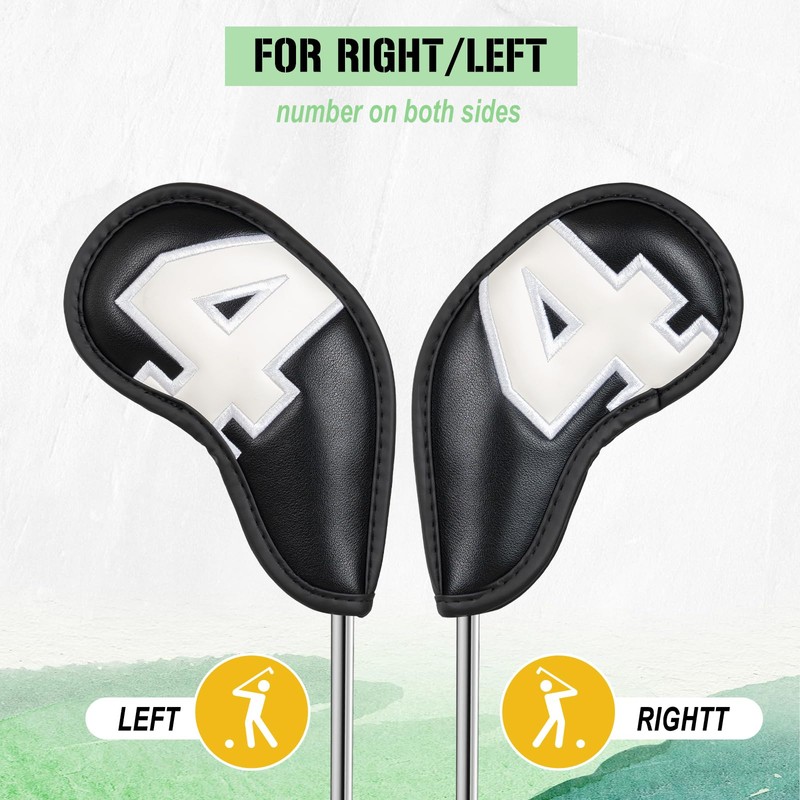 Golf Iron Club Head Cover 10pcs/set 4-9,P,A,S,X Magictape Colorful Big