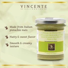 Vincente Delicacies Pistachio Paste for Bread, Pastry, Ice Cream, & Dessert (7.05-Ounce, 2-Pack)