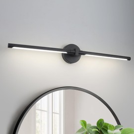 Alynzee Bathroom Lighting Fixtures Over Mirror,360° Rotatable 31 Inch Black LED Vanity Lights for Bathroom,11W 4000K Modern Bathroom Light fixtures