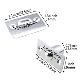 MEETOOT Bullet Latch Door Hardware Black Stainless Steel Insert Ball Latch with Impact Plate for Wardrobe and Cabinet and Drawer