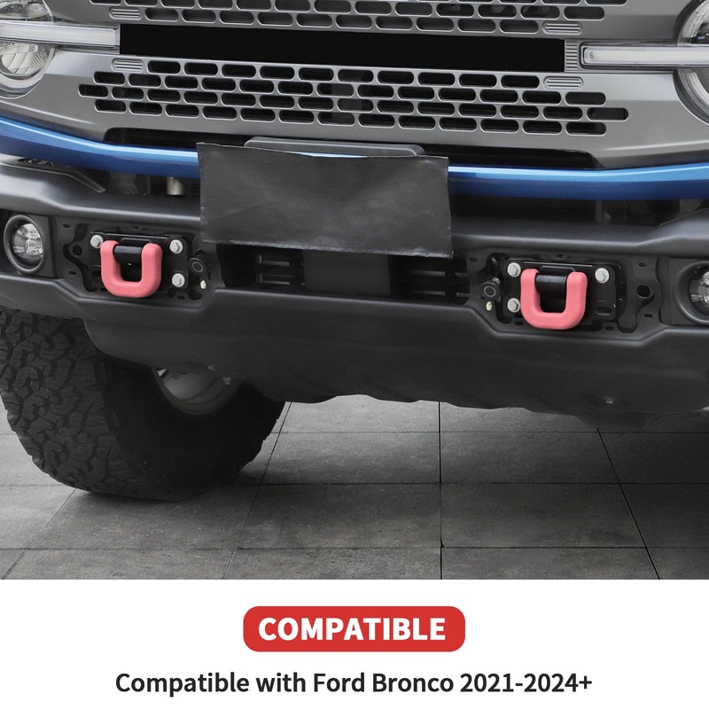 SQQP Bumper Tow Hook Covers Compatible with Ford Bronco 2021-2024+Exterior