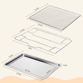 New upgrade Air Fry Tray for 30" Oven with Drip Pan, Compatible with Frigidaire Wall Ovens, Ranges, and Wall Oven/Microwave Combinations，Oven Rack Measures 25" x 16" x 1.75"
