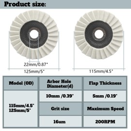 Wool Felt Flap Polishing Disc,New Wool Polishing Wheel Disc Buffing Pad,Angle Grinder Buffing Wheel Stainless Steel Kit, Felt Flap Abrasives for Metal, Marble Stone (5 in, 2, pcs)