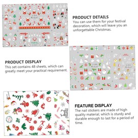 minkissy 3sets Nail Prop Christmas Nail Art Stickers Star Sticker Pack Easy to Apply Remove Perfect for Professional Home Manicure 48sheets*3 Random Style