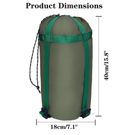 MOPHOEXII Compression Sack，10L Compression Stuff Sack, Water-Resistant & Ultralight Sleeping Bag Stuff Sack - Space Saving Gear for Camping, Hiking, Backpacking (Army Green, 11L)