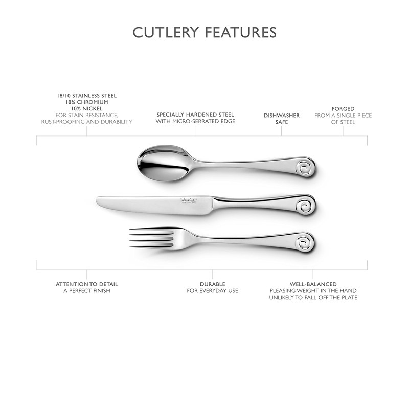 Robert Welch Ammonite Bright Cutlery Coffee/Espresso Spoon, Set of 8.