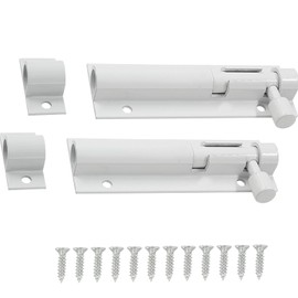 Piutouyar 2 Pcs 3 Inch Barrel Bolt Latch, Heavy Duty Sliding Door Latch Aluminum Alloy Mini Slide Bolt Latch Small Sliding Lock Door Lock for Security Gate Warehouse Garage Door Latches(White)
