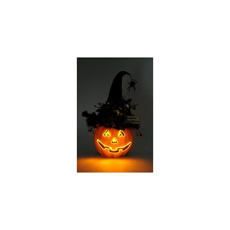 Karen Didion Lighted Fiber Optic Pumpkin Decor, 22 Inches, HA016