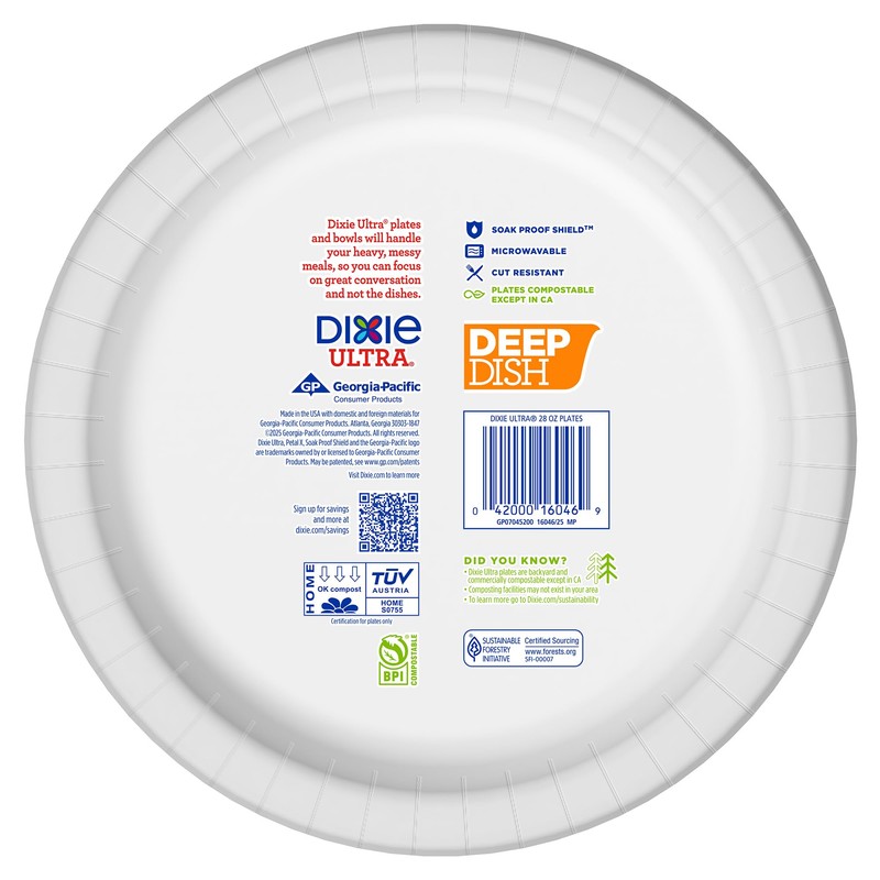 Dixie Ultra, Deep Dish Paper Plates, 28 Oz, 40 Count,