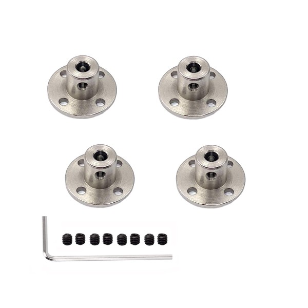 4 Pcs 4mm Rigid Flange Couplings,Rigid Guide Steel Model Coupler