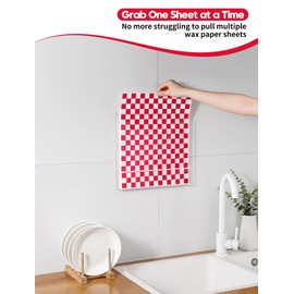 Wall-Mounted Parchment Paper Sheets Holder, Wax Paper & Deli Wraps Organizer for 10×10in/12×12in, Clear Acrylic Dispenser with Screws & Tapes for Kitchen & Bakery, Holds 100–200 Sheets