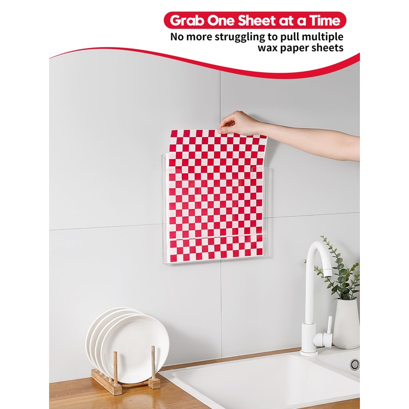 Wall-Mounted Parchment Paper Sheets Holder, Wax Paper & Deli Wraps