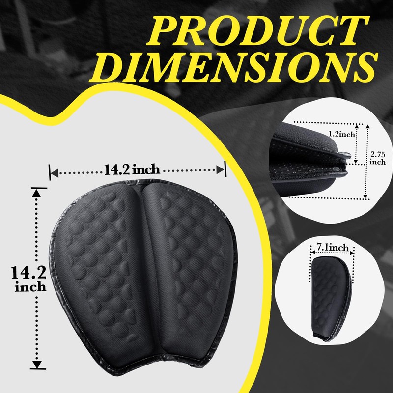 DOUANDA Foldable Motorcycle Gel Seat Cushion with Sunshade Cover –