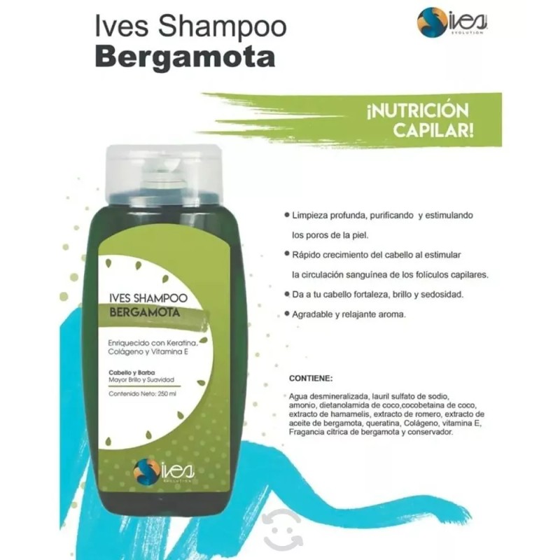 IVES MEXICO Shampoo Bergamota Y Keratina / Cabello Y Barba