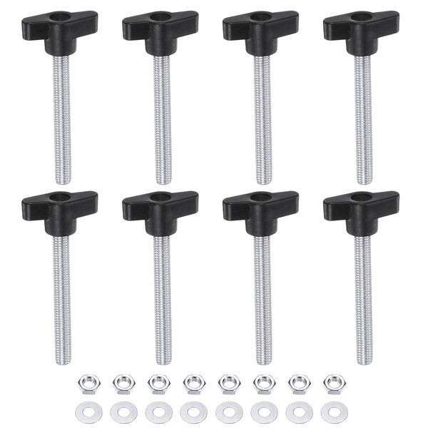 HARFINGTON 8pcs Tee Wing Knobs M8 x 70mm Metric Thread