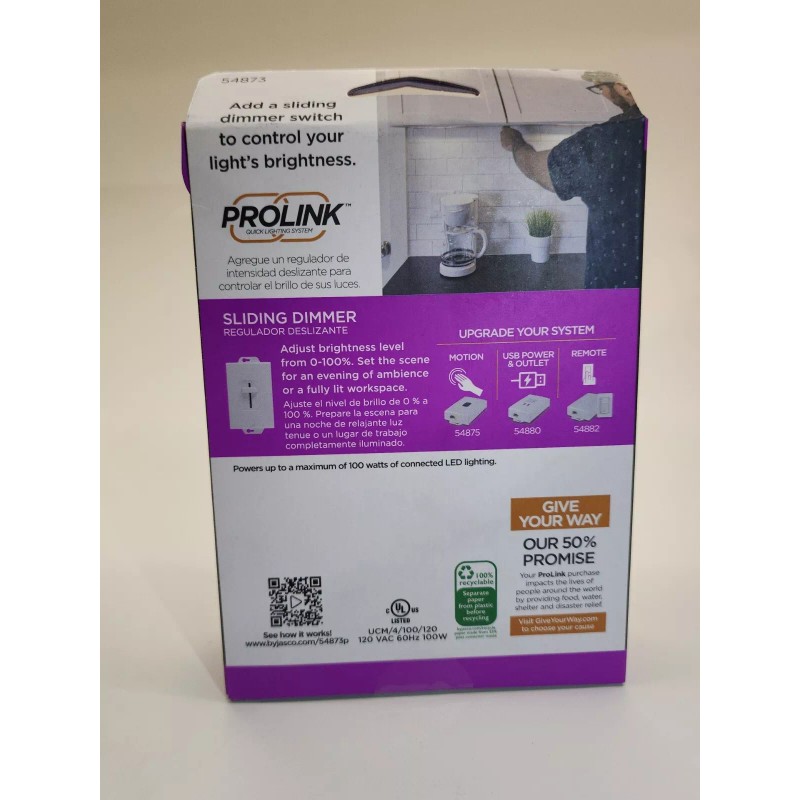PROLINK In-Line Sliding Dimmer Switch #54873) White