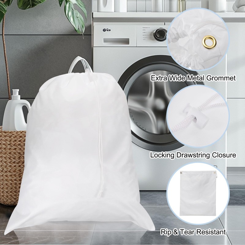sourcing map Laundry Bag with Drawstring Closure, 27"x22" Dirty Clothes