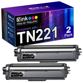 E-Z Ink Compatible Toner Cartridge Replacement for Brother TN221 TN-221 Black Toner Cartridge to Use with MFC-9130CW HL-3170CDW HL-3140CW HL-3180CDW MFC-9330CDW MFC-9340CDW HL-3150CDN (2 Black)