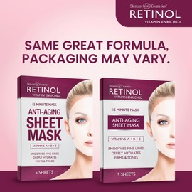 LIVAURA Retinol Anti-Aging Sheet Mask – Hydrating Vitamin-Enriched 15 Minute Treatment With Collagen Firms Face – Exfoliates for Improvement In Tone & Minimizes Fine Lines For Noticeable Difference