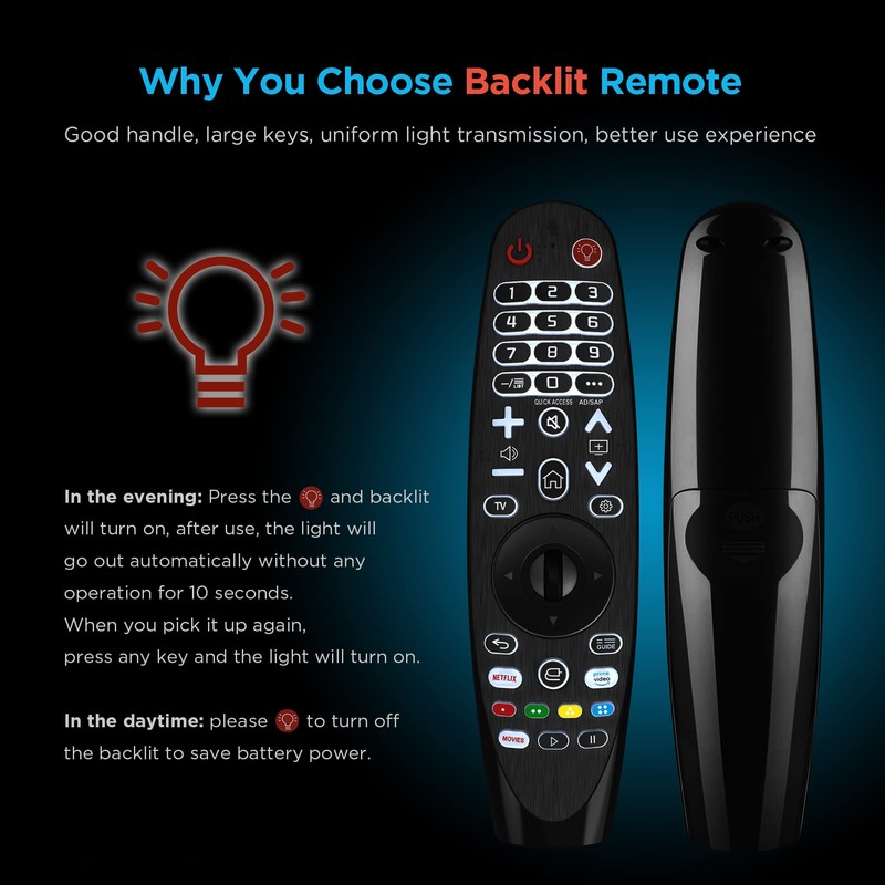 Universal Backlit Remote Control for LG Smart TV Magic Remote