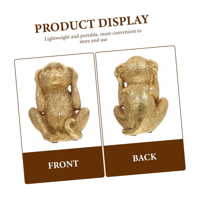 MAGICLULU Resin Monkey Adornment Monkey Decor for Office Tabletop Resin