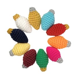 Christmas Bulb Cat Toy, 3-Pack, Cat Toy, Catnip Toy, Crocheted, Interactive Toys for Cats, Cat Kicker Toy, Handmade Cat Toy, 4"
