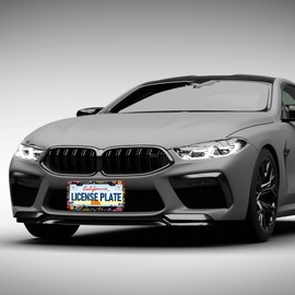 Colorful Florals License Plate Frames - 2 Pack Beautiful Flower License Plate Holder, Aluminum Metal Rust-Proof Waterproof Car Decorative Tag Frame for Standard US Canada 12x6 Inch