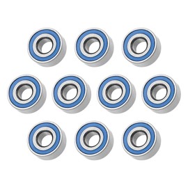 METALLIXITY Deep Groove Ball Bearings (MR104-2RS, 4mm x 10mm x 4mm) 10Pcs, Chromium Steel Double Sealed Industrial Bearings - for Industrial Micro Motor, Blue
