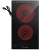 Electric Cooktop 2 Burners 110V~120V, 12'' Plug in Electric Stove