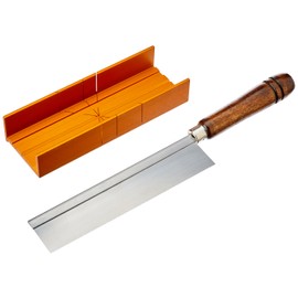 Olson Saw 35-241 Fine Kerf Saw 35-550 42 tpi with Aluminum Thin Slot Miter Box, Slot Size .014-Inch, Slot Angles 45, 60, 90, Cutting Depth 7/8-Inch, Pack of 1