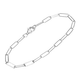 NKlaus 9598 Bracelet 19 cm Long Anchor Chain Round 925 Sterling Silver Anchor Chain Width: 3.4 mm, Sterling Silver