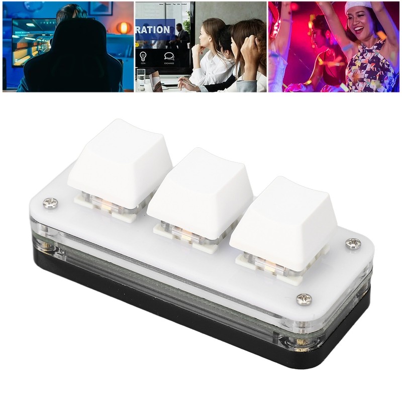 3 Key Mini Keypad USB Mechanical Gaming Programmable Macro Keyboard