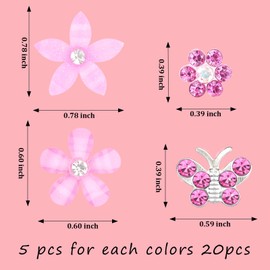 Srotmirw 20pcs Mini Pink Hair Clips for Girls & Women, Small Hair Clips Set - Durable, Non-Slip Cute Hair Accessories for Daily, Party & Fashion Styling