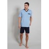 Götzburg Men's Short Pyjamas, 100% Natural Cotton - Belair Blue