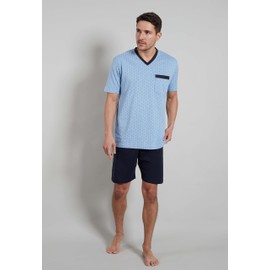 Götzburg Men's Short Pyjamas, 100% Natural Cotton - Belair Blue Not Applicable, size: 50