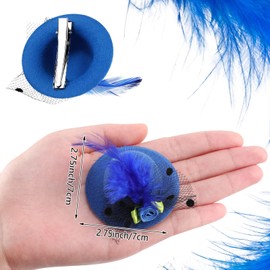 12 Pieces Tea Party Hats for Little Girls Mini Hat Hair Clip Mini Top Hat Fascinator Decorative with Flowers Faux Feather Mesh Bow Hair Barrette Hair Hairpin for Kids Toddler Girls Costume Accessory