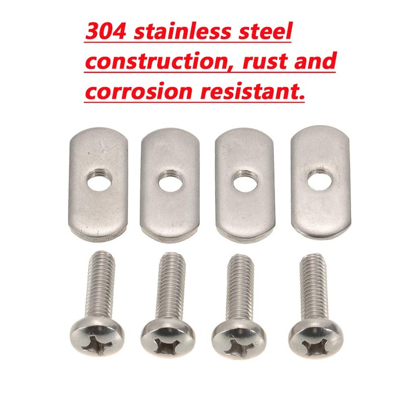 RANDDER 4 Pack Stainless Steel Kayak Rail/Track Screws & Track
