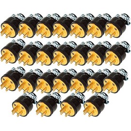 Black Duck Deals Male & Female Extension Cord Replacement Electrical Plugs End (25 Male)
