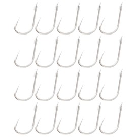 SG Store 20Pcs Small Barbless Fish Hooks with 45cm Line 0.91x1.93cm Suitable for Fishing Grass Crucian Carp, Hook Size #5