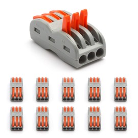 Xotic Tech 10pcs 3-Pin Miniature Quick Wiring Connectors for LED Light Bar, Fog Lamps, Aftermarket Taillight Compatible with Car Truck SUV