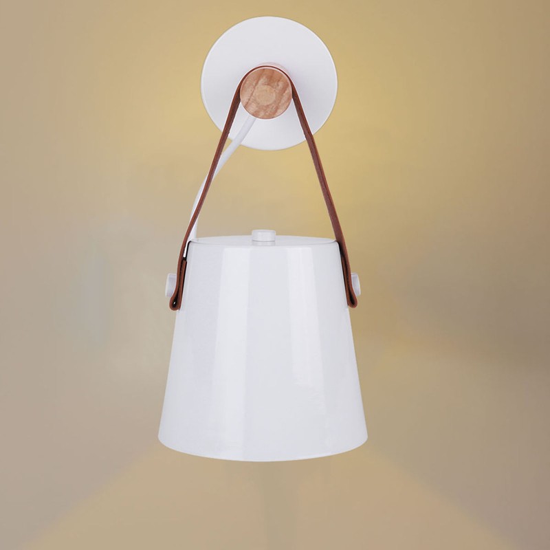 Modern Wooden Iron Bedroom Wall Mount Lamp Porch Corridor Study