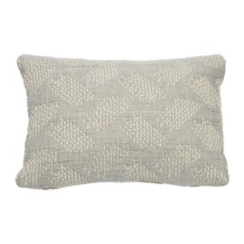 Creative Co-Op Woven Cotton Jacquard Lumbar Pillow, 14" L x 9" W x 2" H, Greige