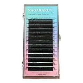 Extensiones de pestañas Nagaraku YY color negro con curvatura de tipo D x unidad