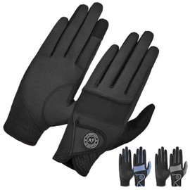 AF EQUESTRIAN Ladies Horse Riding Gloves – Lightweight, Touchscreen Compatible, Non-Slip Grip, Breathable Equestrian Gloves for Everyday Riding Rider Pro (Black, Small)